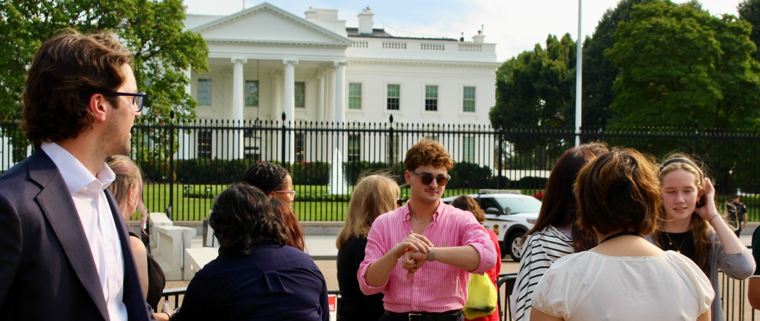 Students in front of the White House